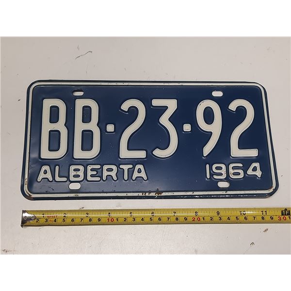 1964 Alberta License Plate.