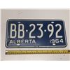 Image 1 : 1964 Alberta License Plate.