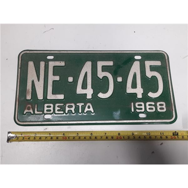 1968 Alberta License Plate.