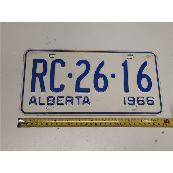 1966 Alberta License Plate.