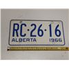 Image 1 : 1966 Alberta License Plate.