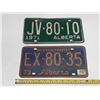 Image 1 : 1971 and 1973 Alberta License Plate.