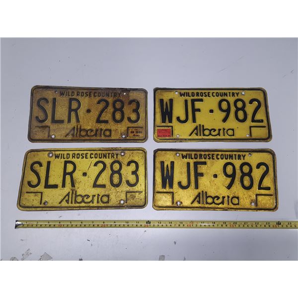 1984 and 1980 Alberta License Plates. (In Pairs)