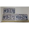 Image 1 : (3) 1973 Ontario License Plates. (One In Pair)