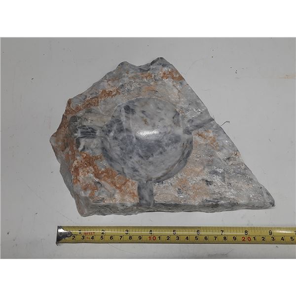 Vintage Italian Style Carved Natural Stone Ashtray.