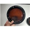 Image 4 : Vintage Amber Brown Glass Ashtray Small and Large Size.