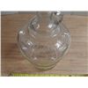 Image 3 : Vintage Bright's Wines clear glass jug with a side handle and embossed garland design.
