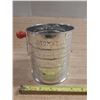 Image 2 : Vintage Bromwell's flour Sifter featuring a distinctive red wood knob on the hand crank.