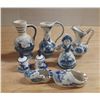 Image 1 : Collection of vintage Dutch Delft Blue ceramic pieces.