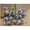 Image 3 : Collection of vintage Dutch Delft Blue ceramic pieces.