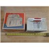 Image 2 : Vintage 1950s MFZ metal tin toy kitchen sink from Germany with original box.