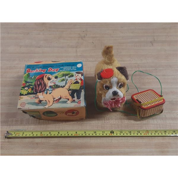 Vintage 1960s Linemar Toys battery-operated "Barking Dog" remote control toy in its original box. (U