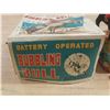 Image 4 : Vintage Linemar "Bubbling Bull" battery-operated tin toys, including the original box and "Wild West