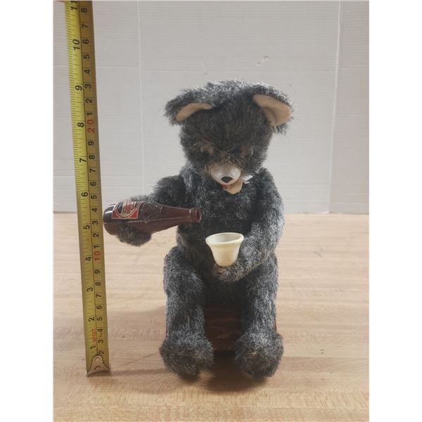 Vintage 1950s or 1960s battery-operated bear toy, likely manufactured by Alps in Japan, featuring a 