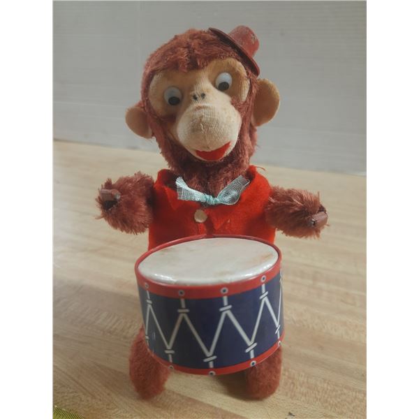Vintage Jolly Drummer wind-up toy, likely manufactured in Japan during the 1950s or 1960s. (Working)