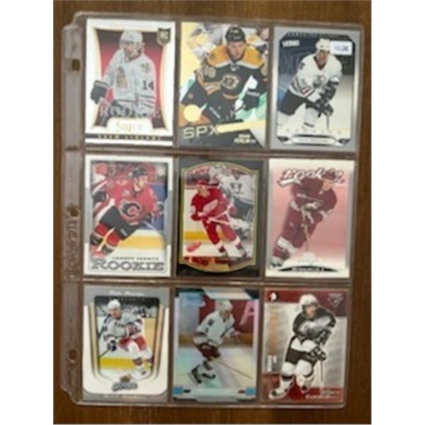 Assorted Rookie Cards - 2 Sheets (18 Hockey Cards)