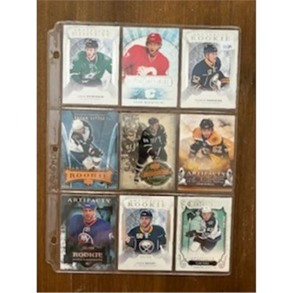 Serial Numbered Rookie Cards - 1 Sheet (9 Hockey Cards)