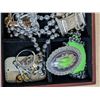 Image 6 : Wood Jewelry Box w/ Rings, Necklaces, Buckles, and etc.