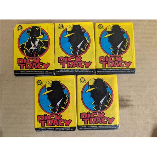 (5) Vintage Sealed OPC Dick Tracy Cards