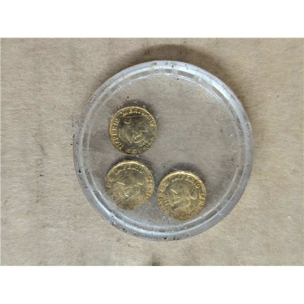 (3) Unverified Gold Miniature Mexico Coins