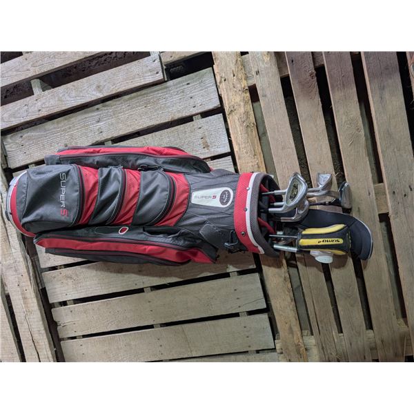 Super S Golf Club Bag w/ Drivers and Clubs and etc.