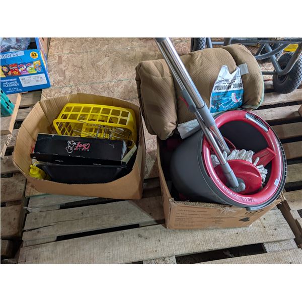 Box of BBQ, Weights, Ketchup Mustard Set, grill Racks, and etc.