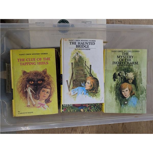 Storage Bin Full of Vintage Nancy Drew Books and etc.