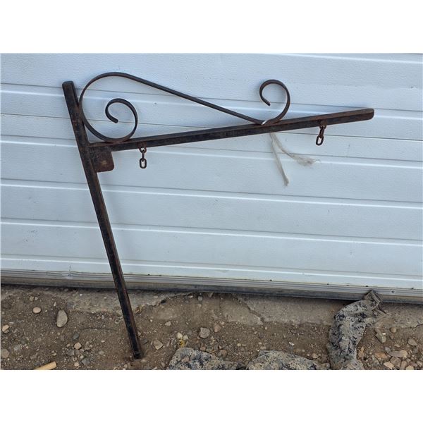 Rought  iron wall mount dual sided store sign holder- 34"H