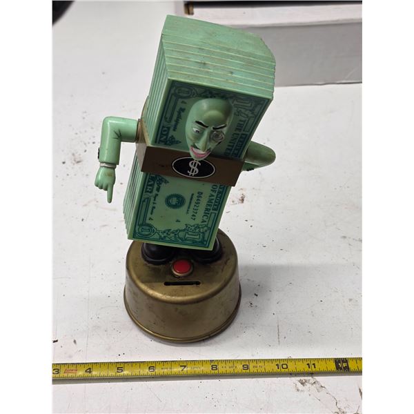 Talking money figure bank- works