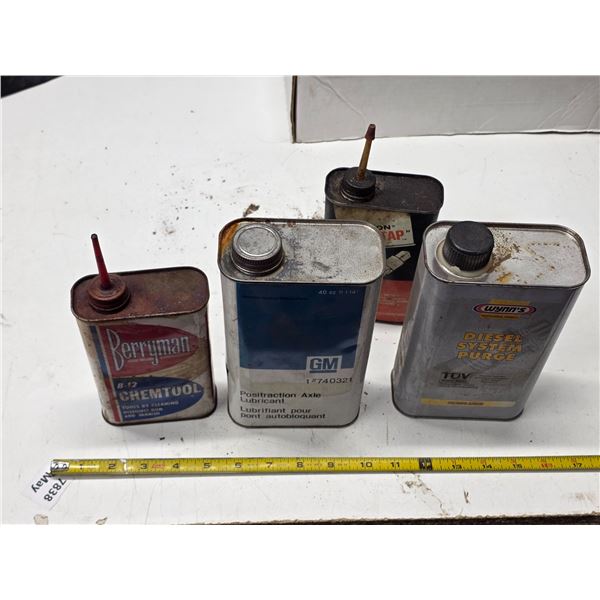 Various oil tins