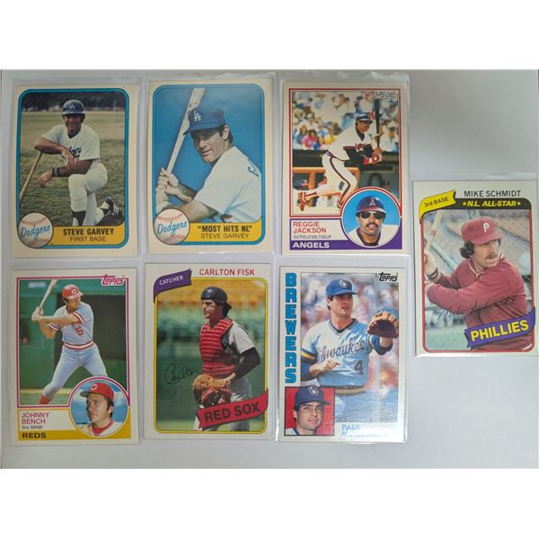 (7) 1980s Baseball Stars Cards