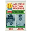 Image 1 : 1979 TOPPS #417 strikeout Record Holders Nolan Tyan and Walter Johnson