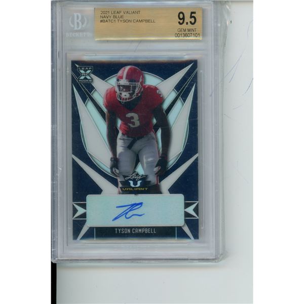 2021 Loaf Tyson Campbell Navy Blue 10/35 Gem Mint grade 9.5