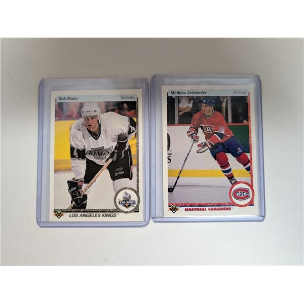 (2) 1990-91 UD Rookie Cards Mathieu Schnider Rob Blake