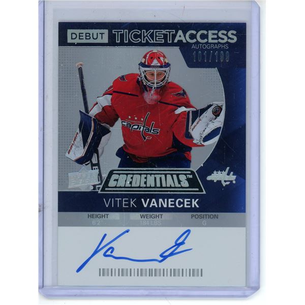 2020-21 Vitek Vaneck Debut Ticket Access Rookie Autograph 101/199