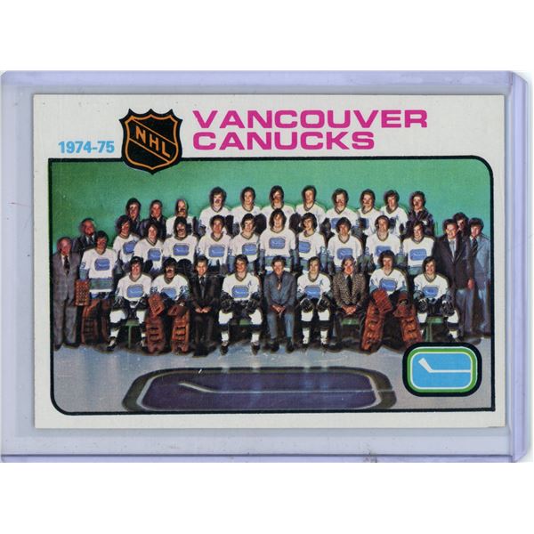 1975 Canucks Team Card Topps #97