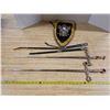 Image 1 : 2 decorative swords and coat of arms- 25"L
