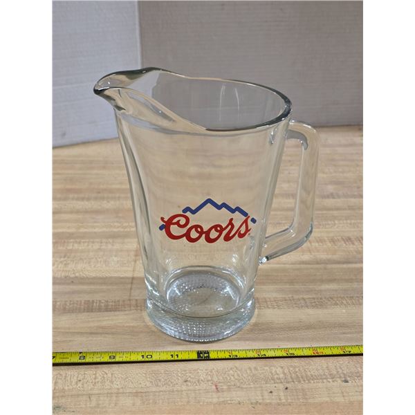 Embossed coors beer pitcher- 9"H
