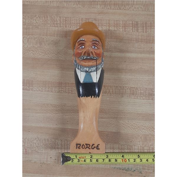 Vintage Norwegian hand-carved wooden character nutcracker.