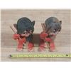 Image 2 : Vintage Norwegian Henning hand-carved wooden troll figurines.