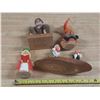 Image 3 : Vintage hand-carved Norwegian wooden figurines.
