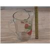 Image 1 : Vintage glass juice pitcher featuring a cherry pattern.
