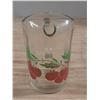 Image 2 : Vintage glass juice pitcher featuring a cherry pattern.