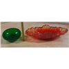 Image 5 : Vintage Emerald Green Glass Bowl and Vintage Jeannette Glass Bowl.