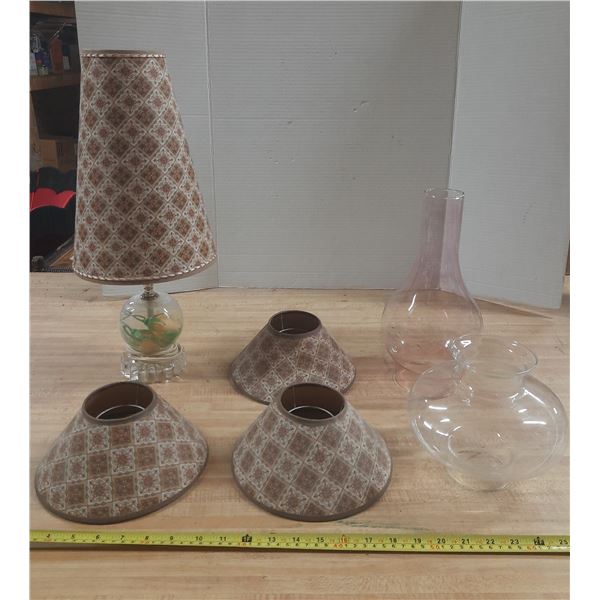 Vintage Lamp (Working) and different types of lamp shades.