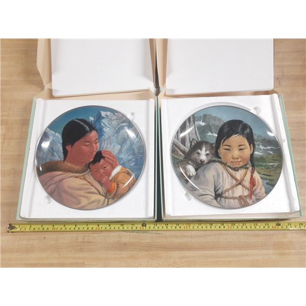 Kaiser porcelain collector plates featuring Inuit art by Nori Peter from the "People of the Midnight