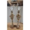 Image 1 : (2) Vintage Lamps - Height 31" (Working) (No Shade Available)