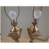 Image 4 : (2) Vintage Lamps - Height 31" (Working) (No Shade Available)