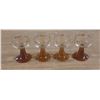 Image 1 : Vintage Schmitt Söhne Roemer wine glasses with amber beehive stems.