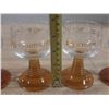 Image 2 : Vintage Schmitt Söhne Roemer wine glasses with amber beehive stems.